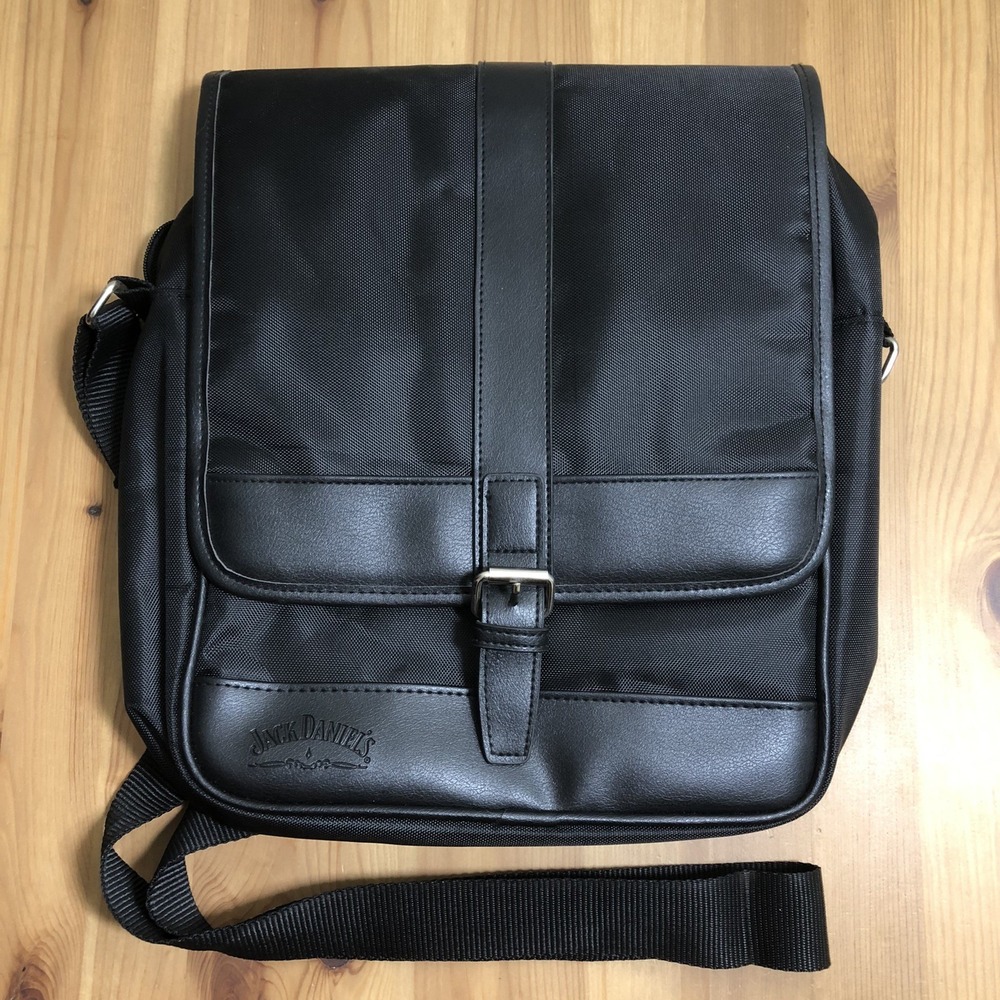 Jack Daniel's Messenger Bag 13x12x3 Logo Satchel Shoulder Travel Bag Black